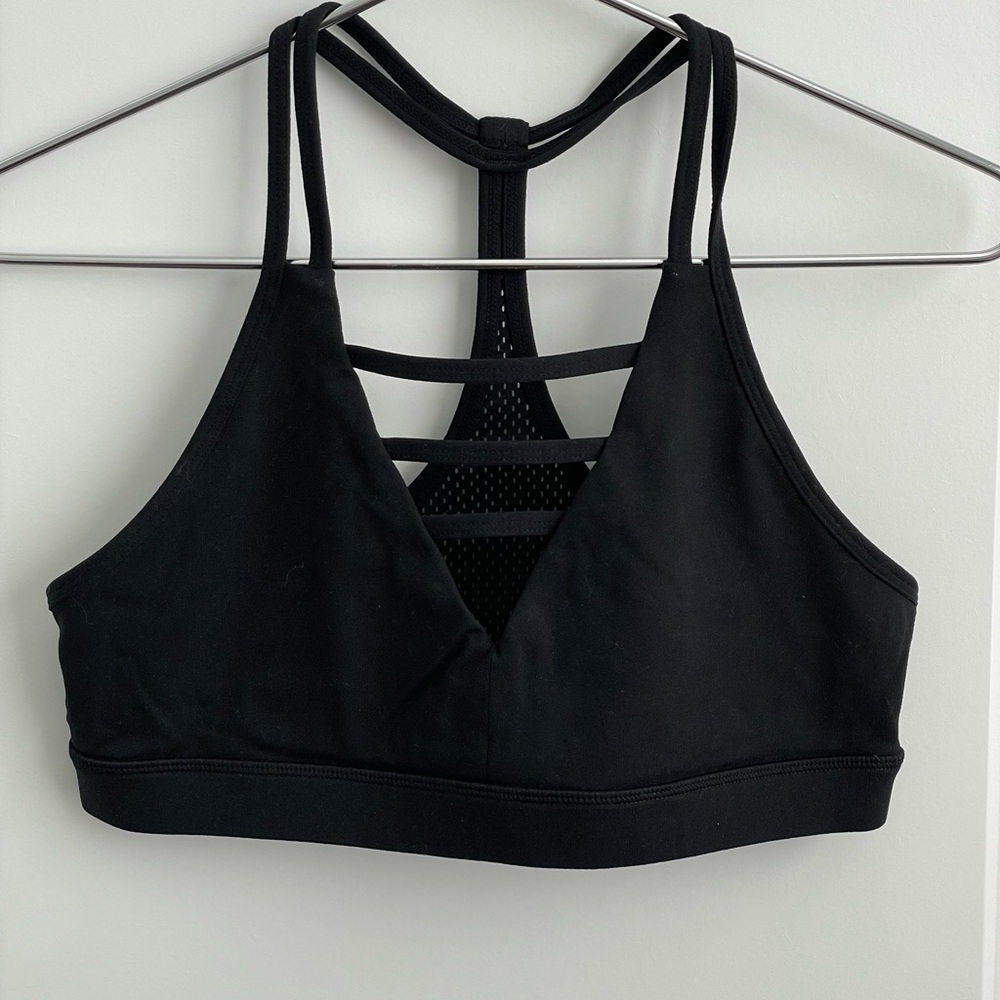 Zyia Active Black Grid Sports Bra - No Pads
